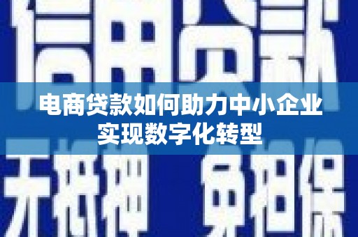 肥乡电商贷款如何助力中小企业实现数字化转型