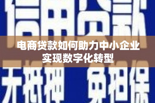 隆阳电商贷款如何助力中小企业实现数字化转型