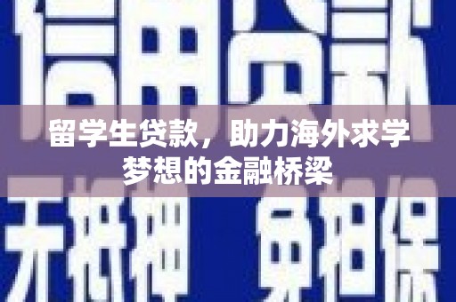 安阳留学生贷款，助力海外求学梦想的金融桥梁