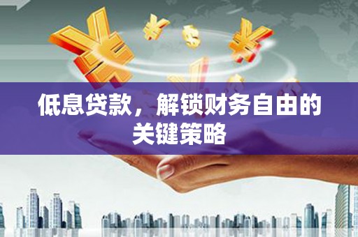 坡头低息贷款，解锁财务自由的关键策略