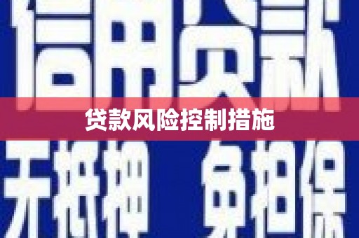柯坪贷款风险控制措施
